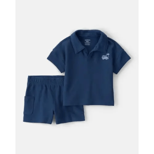 Baby Boy 2-Piece Car Top & Short Set - Blue | Carter's