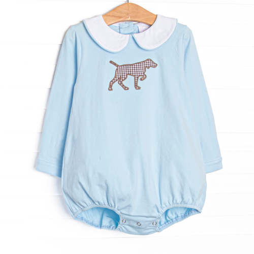 Pointer Pup Applique Bubble, Light Blue – Stitchy Fish