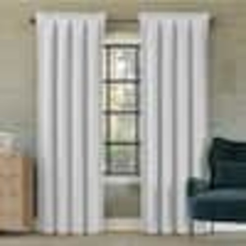 Sun Zero Alna Theater Grade White Polyester 52 in. W x 63 in. L Rod Pocket 100% Blackout Curtain (Single Panel) 63563