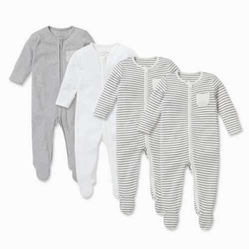 Zip Baby Pajamas 4 Pack | Newborn Sleepers with Zippers | MORI US