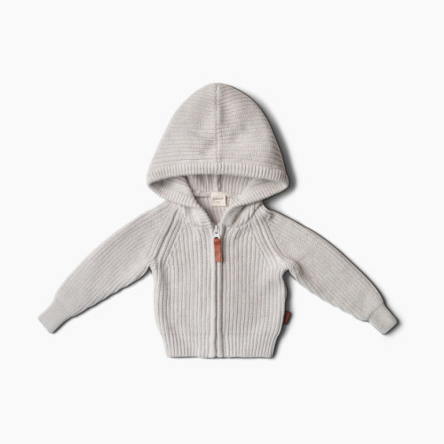Organic Cotton Knit Hoodie - Storm Gray
