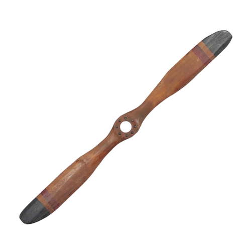 DecMode Brown Wood 2 Blade Airplane Propeller Wall Decor with Aviation Details