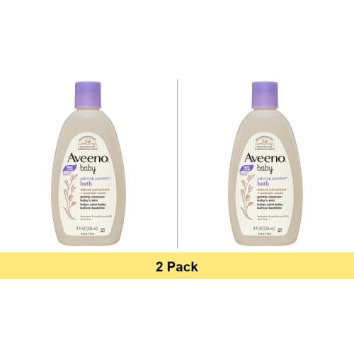 Aveeno Baby Calming Comfort Bath & Body Wash, Lavender & Vanilla, 8 fl oz - 2 Pack