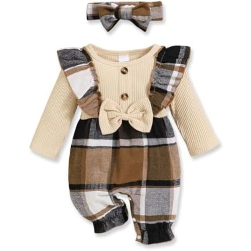 Newborn Baby Girl Clothes Infant One-Piece Romper+Jumpsuit+Bodysuit+Headband Fall Winter Outfits New Born Set