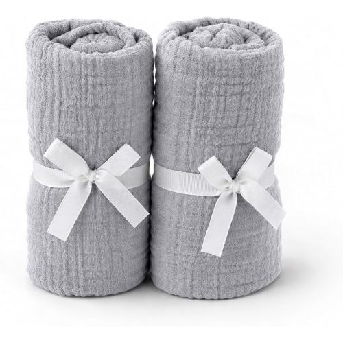 Newton Baby Dual Layer Crib Sheet 2-Pack, Organic Gauze - Evening Gray