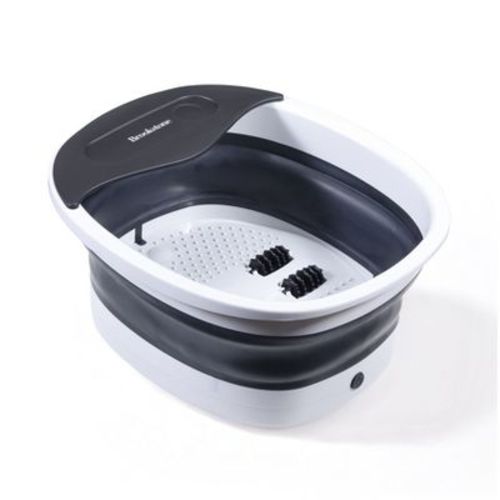 Brookstone Heated Collapsible Foot Bath - Vibrating Massage, Soothing Soak, Space-Saving