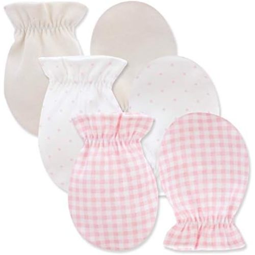 100% Certified Organic Cotton Baby No Scratch Mittens For Newborn to 0-6 Months