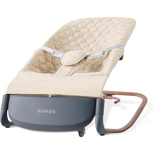 VaVaSoo Electric Baby Rocker to Toddler Chair, Automatic Motion with Smart Touch-Start, 3-Level Recline & 8 Melodies, Portable Infant Seat up to 40lbs, ASTM Certified (Battery Type-C Powered)