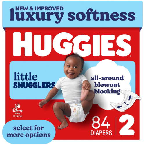 Huggies, Little Snugglers Baby Diapers, Size 2, 84 ct
