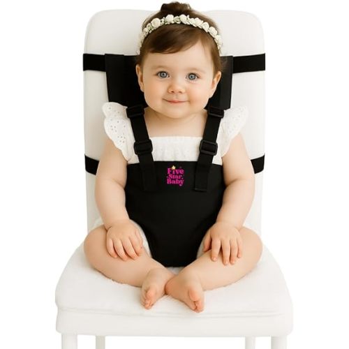 Portable Baby Chair Strap – Travel Dining Seat Cover for Babies & Toddlers | Portable Baby Chair for Travel | Compact, Foldable Baby Seat Cover – Black