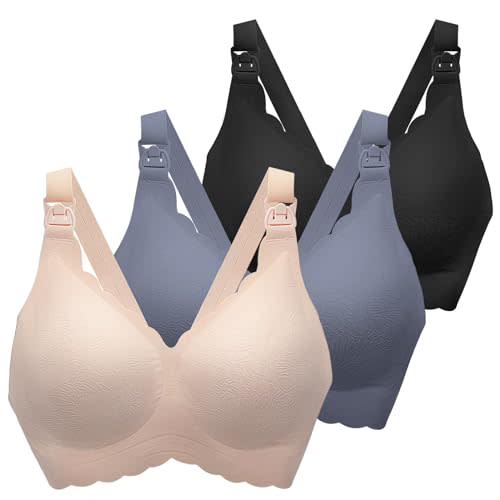 MomWills Nursing Bras for Breastfeeding, Seamless Ultra Comfort Maternity Bra, Natural Shape Pregnancy Bras for Women