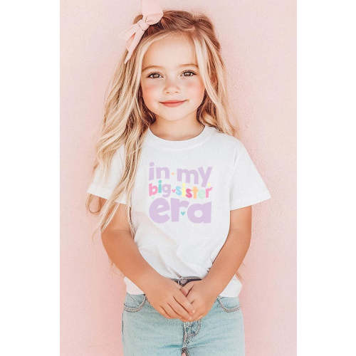 Big Sister Era Kids Graphic Tee | White