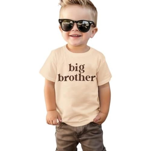 SOFEON Big Brother Shirt for Toddler Baby Boy Promoted to Big Brother Announcement T-Shirt Kids Summer Short Sleeve Tees
