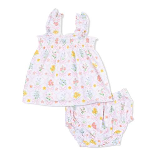 Spring Blooms Bow Trellis - Ruffly Strap Top and Bloomer – Angel Dear