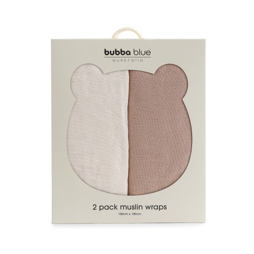 Bubba Blue Sundae Muslin Wrap 2 Pack Chestnut
