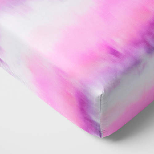 Pink Cosmic Mist Fitted Crib Sheet | Little Sleepies