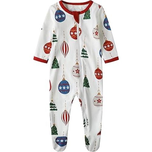 O2 BABY Baby Boys Girls Organic Cotton Zip-Front Sleeper Pajamas, Footed Sleep 'n Play