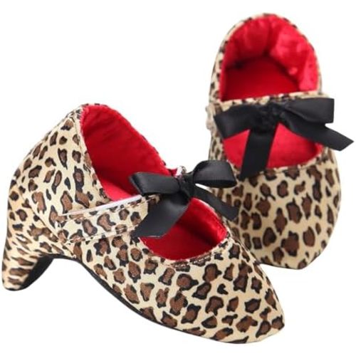 Baby Girl Princess Shoes with High Heels Infant Bowknot Soft Sole Crib Shoes Newborn Cute First Walking Shoe