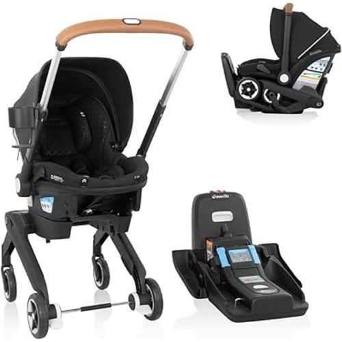 Evenflo Shyft DualRide Infant Car Seat Stroller Combo w Carryall Storage and Green & Gentle Fabric (Jasper)