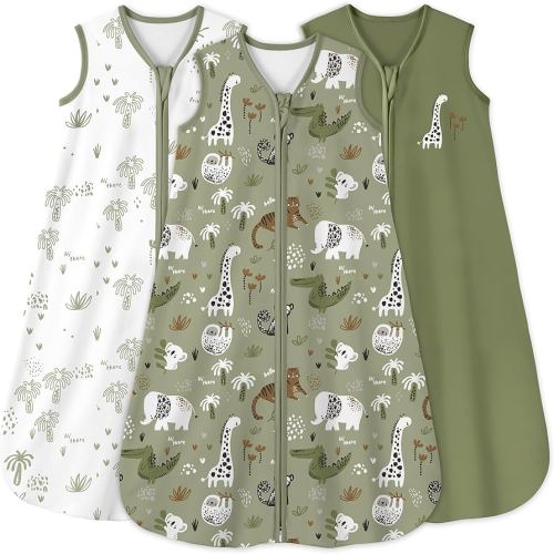 Yoofoss Baby Sleep Sack 6-12 Months 0.5 Tog Wearable Blanket for Baby, 3 Pack 100% Organic Cotton Infant Toddler Sleeping Sack 2-Way Zipper Lightweight Sleep Sack