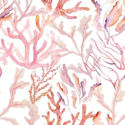 Tempaper Rose Pink Coral Reef Removable Peel and Stick Coastal Wallpaper, 20.5 in X 16.5 ft, Made in The USA