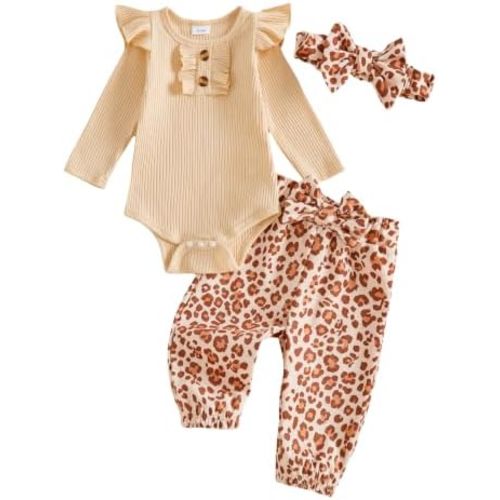 YINGISFITM Baby Girl Clothes Floral Corduroy Pants 3 Piece Outfit