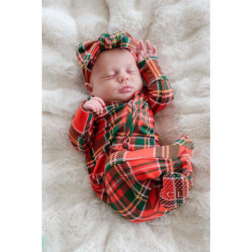 Christmas Zipper Footie in Plaid Tidings | Caden Lane