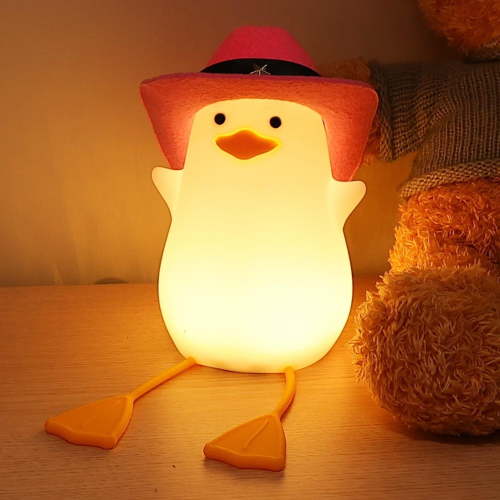 Lying Flat Duck Night Light, Cute Light Up Duck Soft Silicone Nursery Night Lamp with Touch Control & Rechargeable & Timer & Dimmer for Kids, Birthday Festival New-Born Gifts for Baby Kids