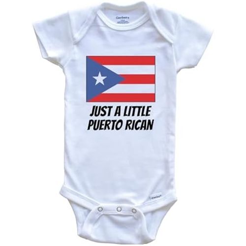 Just A Little Puerto Rican Cute Puerto Rico Flag One Piece Baby Bodysuit