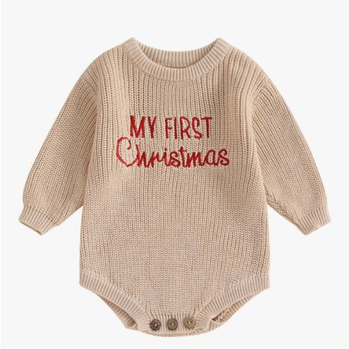 Adobabirl Baby Girl Boy Knitted Sweater Bubble Romper Long Sleeve Jumpsuit Festival Outfit Fall Winter Spring Clothes