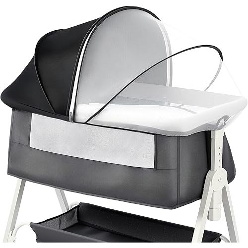 Mosquito Net for Bassinet with Frame, Black-Sunshade Cover