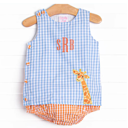 Wildlife Watch Applique Boy Diaper Set, Blue – Stitchy Fish