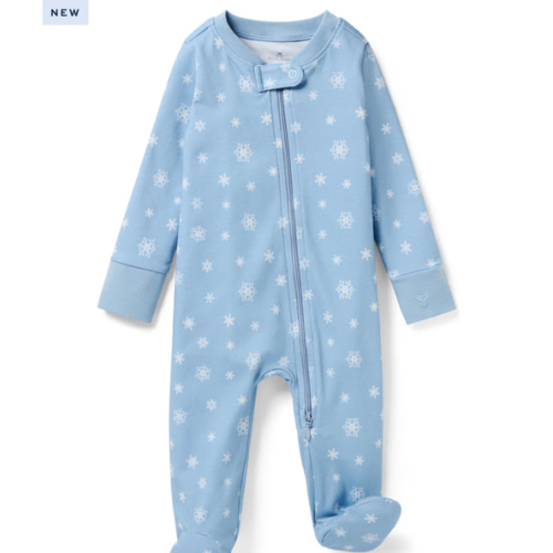 Organic Cotton - Baby's Pima Romper in Periwinkle Wonderland