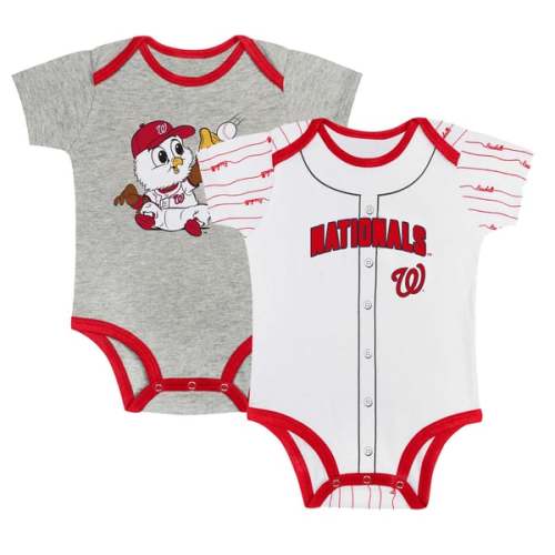 Washington Nationals Newborn & Infant Two-Pack Play Ball Bodysuit Set - Gray/White