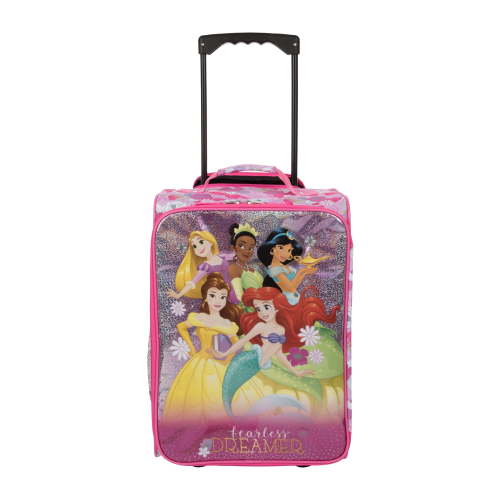 Bioworld 18 inch Disney Princess Soft Sided Softside Kids Rolling Pilot Case Luggage