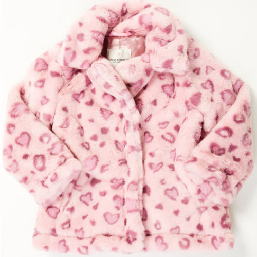 Urban Republic Infant Girls' Jaguar Print Faux Fur Jacket