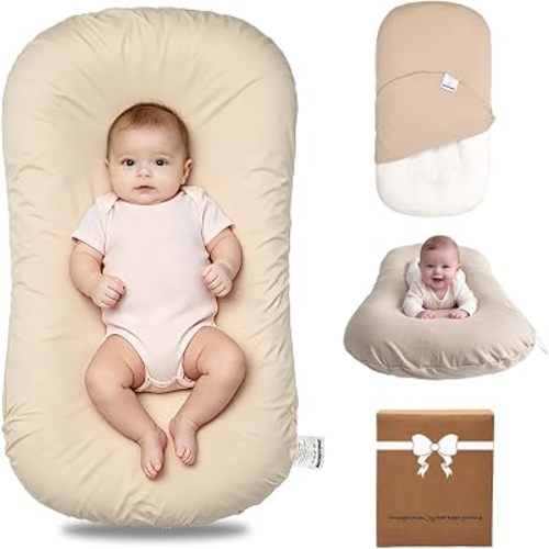 Baby Lounger Oversized 0-24 Months, Home and Travel Infant Cushion-Coffee