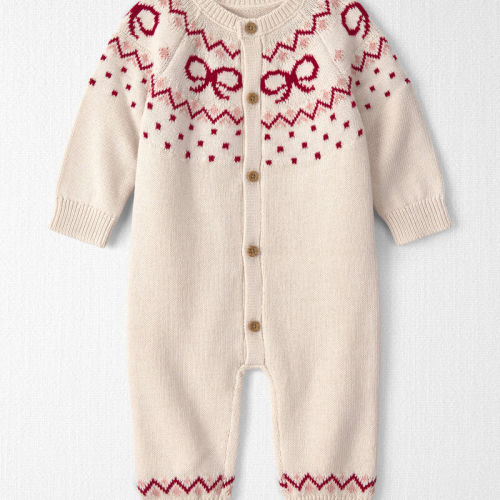 Baby Girl Organic Cotton Fair Isle Sweater Knit Jumpsuit | Carter’s Oshkosh Canada