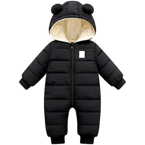 Newborn Infant Baby Outerwear Romper Coat Warm Infant Baby Jacket Snowsuit Hooded Jumpsuit Girls Snow for 0-18 Months
