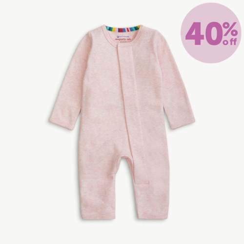 pink melange organic cotton magnetic coverall – Magnetic Me