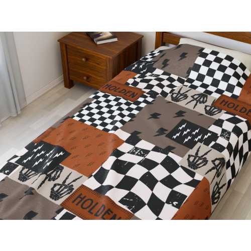 Boy Baby Blanket Custom Name Baby Blanket Cool Kids Blanket Skeleton Hand Lightning Bolt Blanket Boy Nursery Decor Boy Name Blanket Gift Boy