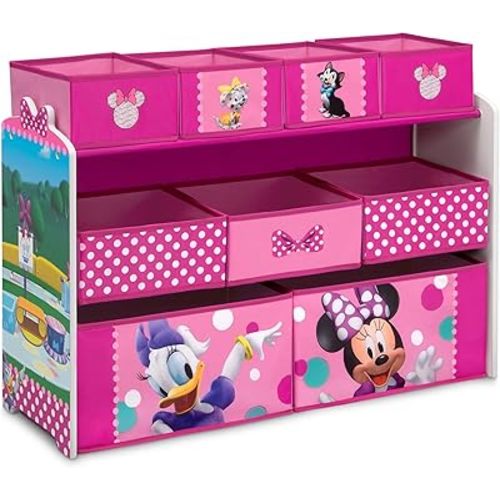 Disney Minnie Mouse Deluxe 9 Bin Design and Store Toy Organizer by Delta Children, Greenguard Gold Certified