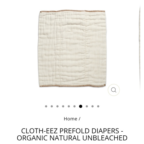 Cloth-eez Prefold Diapers - Organic Natural Unbleached - Large