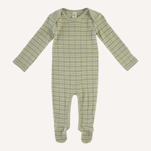 long sleeve lap neck footie | iceberg stripe | organic cotton multi ri – kate quinn