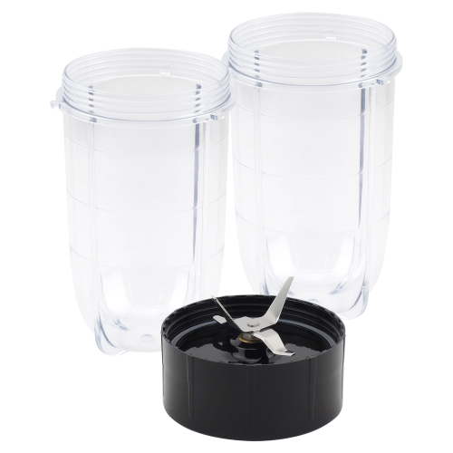 Cross Blade and 2 Pack Tall Cup Replacement Part Combo compatible with Magic Bullet MB1001 250W Blenders