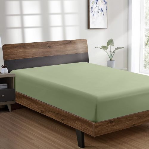 King Fitted Sheet Only - Hotel Quality Fitted Sheet King Size - Ultra Soft & Breathable - Brushed Microfiber - Deep Pocket - Cooling Fitted Sheets for King Size Bed (Sage Green)