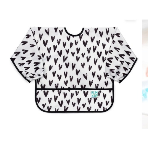 Sleeved Bib for Baby & Toddler 6 to 24 months – Hearts | Bumkins Baby