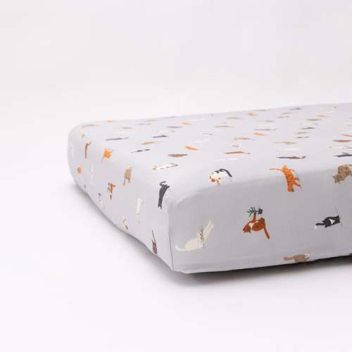 Cats Gray Crib Sheet