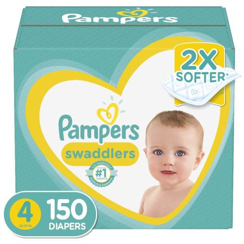 Pampers Swaddlers Soft and Absorbent Diapers, Size 4, 150 Ct