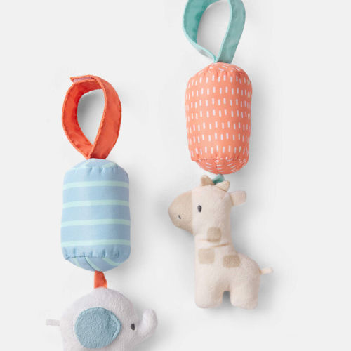 Multi Baby Giraffe & Elephant Plush Chime Toy Set | Carter’s Oshkosh Canada